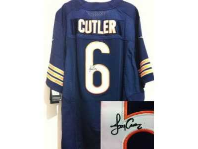 Nike Chicago Bears #6 Jay Cutler Blue Jerseys(Signed Elite)