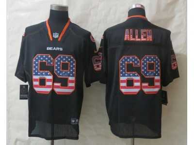 Nike Chicago Bears #69 Allen Black Jerseys(USA Flag Fashion Elite)