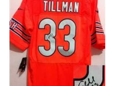Nike NFL Chicago Bears #33 Charles Tillman orange Jerseys(Signed Elite)