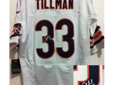 Nike NFL Chicago Bears #33 Charles Tillman white Jerseys(Signed Elite)