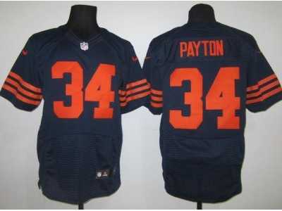 Nike NFL Chicago Bears #34 Walter Payton blue Jerseys(Orange number Elite)