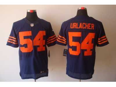 Nike NFL Chicago Bears #54 Brian Urlacher Blue Orange number Jerseys(Elite)