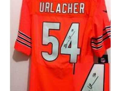 Nike NFL Chicago Bears #54 Brian Urlacher Orange Jerseys(Signed Elite)