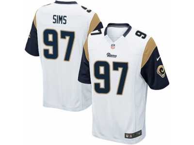 Men's Nike Los Angeles Rams #97 Eugene Sims Game White NFL Jersey