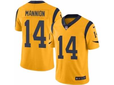 Men's Nike Los Angeles Rams #14 Sean Mannion Elite Gold Rush NFL Jersey