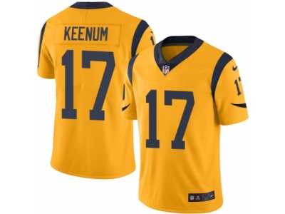 Men's Nike Los Angeles Rams #17 Case Keenum Elite Gold Rush NFL Jersey