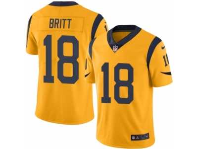 Men's Nike Los Angeles Rams #18 Kenny Britt Elite Gold Rush NFL Jersey