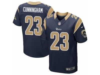 Men's Nike Los Angeles Rams #23 Benny Cunningham Elite Navy Blue Team Color NFL Jersey