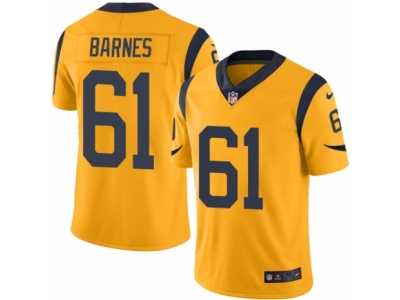 Men's Nike Los Angeles Rams #61 Tim Barnes Elite Gold Rush NFL Jersey