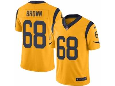 Men's Nike Los Angeles Rams #68 Jamon Brown Elite Gold Rush NFL Jersey