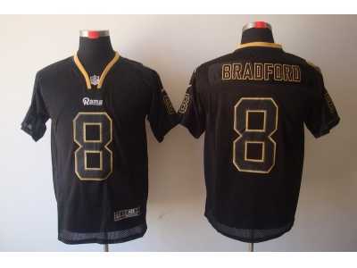Nike NFL St. Louis Rams #8 Sam Bradford Black Jerseys[Lights Out Elite]