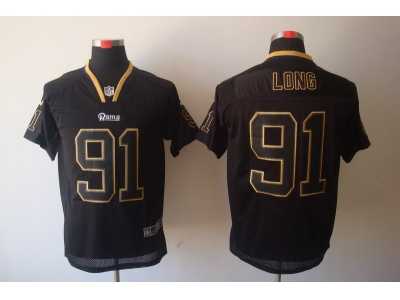 Nike NFL St. Louis Rams #91 Chris Long Black Jerseys[Lights Out Elite]
