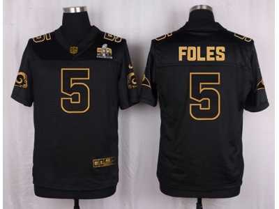Nike St. Louis Rams #5 Nick Foles Black Pro Line Gold Collection Jersey(Elite)
