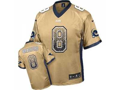 Nike St. Louis Rams #8 Sam Bradford Gold Jersey(Elite Drift Fashion)
