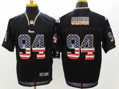 Nike St.Louis Rams #94 Robert Quinn Black Jerseys(USA Flag Fashion Elite)