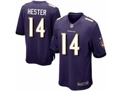 Men's Nike Baltimore Ravens #14 Devin Hester Game Purple Team Color NFL Jersey