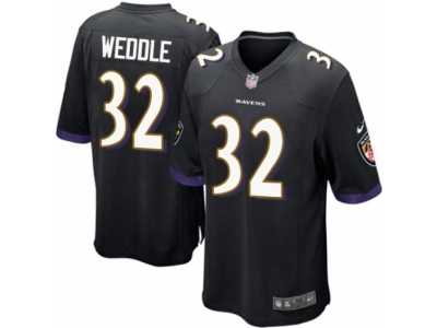 Men's Nike Baltimore Ravens #32 Eric Weddle Game Black Alternate NFL Jersey