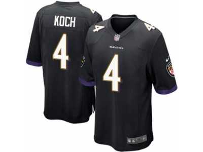 Men's Nike Baltimore Ravens #4 Sam Koch Game Black Alternate NFL Jersey