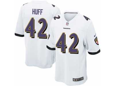 Men's Nike Baltimore Ravens #42 Marqueston Huff Game White NFL Jersey