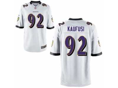 Men's Nike Baltimore Ravens #92 Bronson Kaufusi Game White NFL Jersey