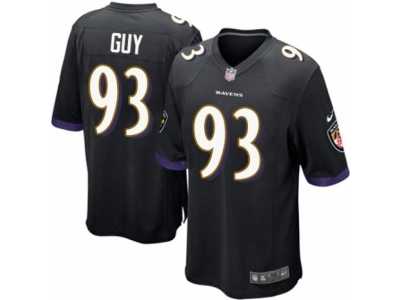 Men's Nike Baltimore Ravens #93 Lawrence Guy Game Black Alternate NFL Jersey