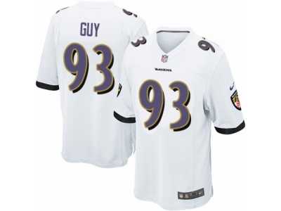 Men's Nike Baltimore Ravens #93 Lawrence Guy Game White NFL Jersey