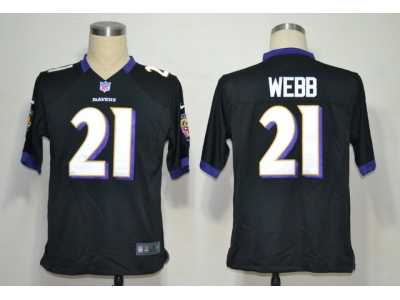 NIKE NFL Baltimore Ravens #21 Lardarius Webb Black Game Jerseys