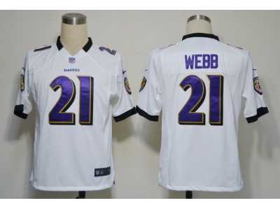 NIKE NFL Baltimore Ravens #21 Lardarius Webb White Game Jerseys