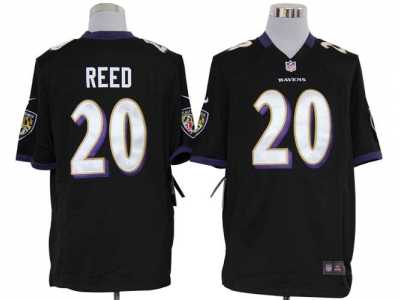 Nike NFL Baltimore Ravens #20 Ed Reed Black Game Jerseys