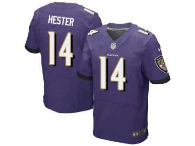 Men's Nike Baltimore Ravens #14 Devin Hester Elite Purple Team Color NFL Jersey