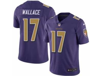 Men's Nike Baltimore Ravens #17 Mike Wallace Elite Purple Rush NFL Jersey