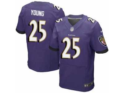 Men's Nike Baltimore Ravens #25 Tavon Young Elite Purple Team Color NFL Jersey