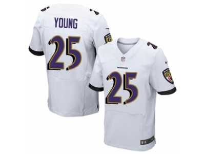 Men's Nike Baltimore Ravens #25 Tavon Young Elite White NFL Jersey