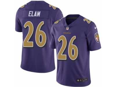 Men's Nike Baltimore Ravens #26 Matt Elam Elite Purple Rush NFL Jersey