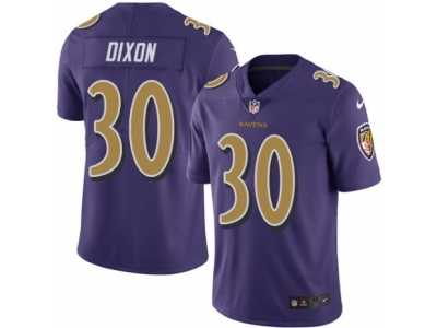 Men's Nike Baltimore Ravens #30 Kenneth Dixon Elite Purple Rush NFL Jersey
