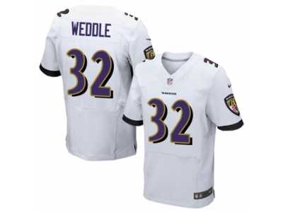 Men's Nike Baltimore Ravens #32 Eric Weddle Elite White NFL Jersey