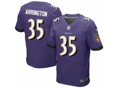 Men's Nike Baltimore Ravens #35 Kyle Arrington Elite Purple Team Color NFL Jersey