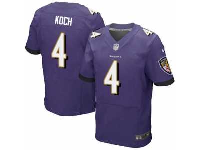 Men's Nike Baltimore Ravens #4 Sam Koch Elite Purple Team Color NFL Jersey
