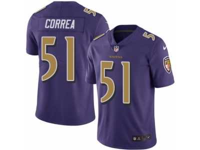 Men's Nike Baltimore Ravens #51 Kamalei Correa Elite Purple Rush NFL Jersey