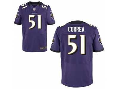 Men's Nike Baltimore Ravens #51 Kamalei Correa Elite Purple Team Color NFL Jersey