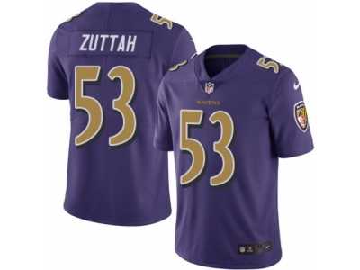Men's Nike Baltimore Ravens #53 Jeremy Zuttah Elite Purple Rush NFL Jersey