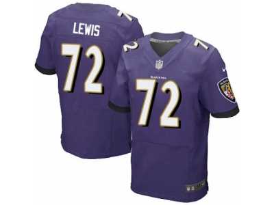 Men's Nike Baltimore Ravens #72 Alex Lewis Elite Purple Team Color NFL Jersey
