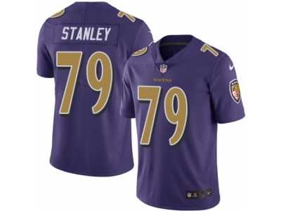 Men's Nike Baltimore Ravens #79 Ronnie Stanley Elite Purple Rush NFL Jersey