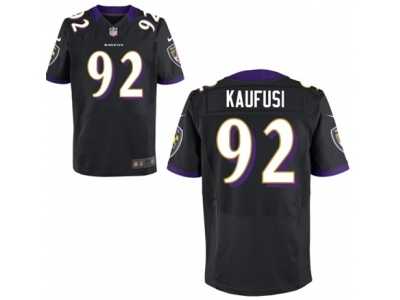 Men's Nike Baltimore Ravens #92 Bronson Kaufusi Elite Black Alternate NFL Jersey