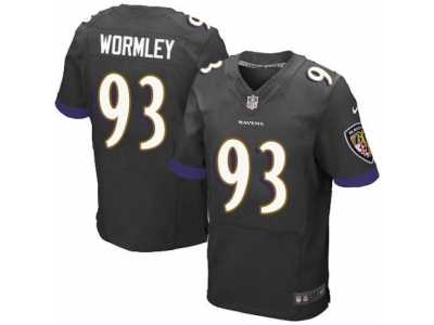 Men's Nike Baltimore Ravens #93 Chris Wormley Elite Black Alternate NFL Jersey
