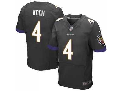 Nike Baltimore Ravens #4 Sam Koch black jerseys(Elite)