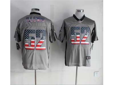 Nike Baltimore Ravens #52 Ray Lewis grey Jerseys(Elite USA Flag Fashion)