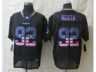 Nike Baltimore Ravens #92 Ngata Black Jerseys(USA Flag Fashion Elite)