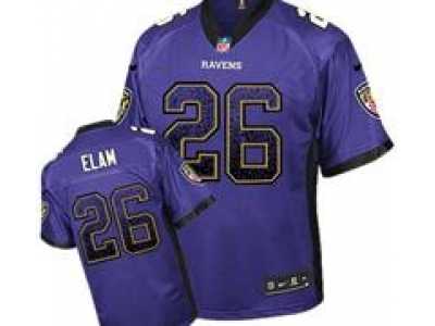 Nike Baltimore ravens #26 Matt Elam Purple Jerseys(Elite Drift Fashion)