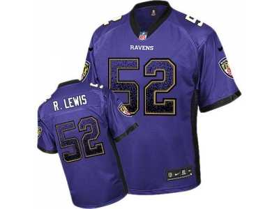 Nike Baltimore ravens #52 Ray Lewis Purple Jersey(Elite Drift Fashion)